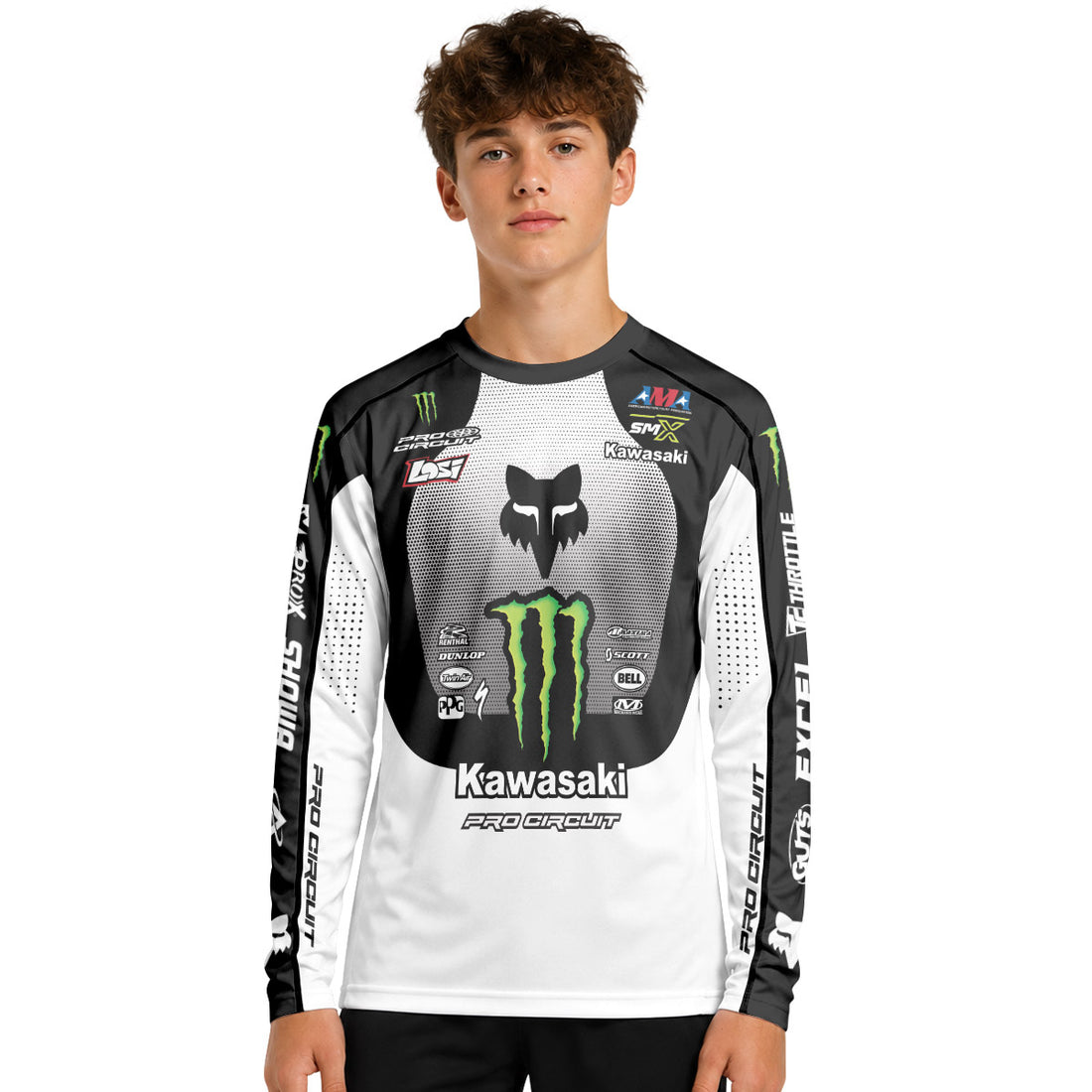 Seth Hammaker 43 Monster Youth Long Sleeve Motocross Jersey