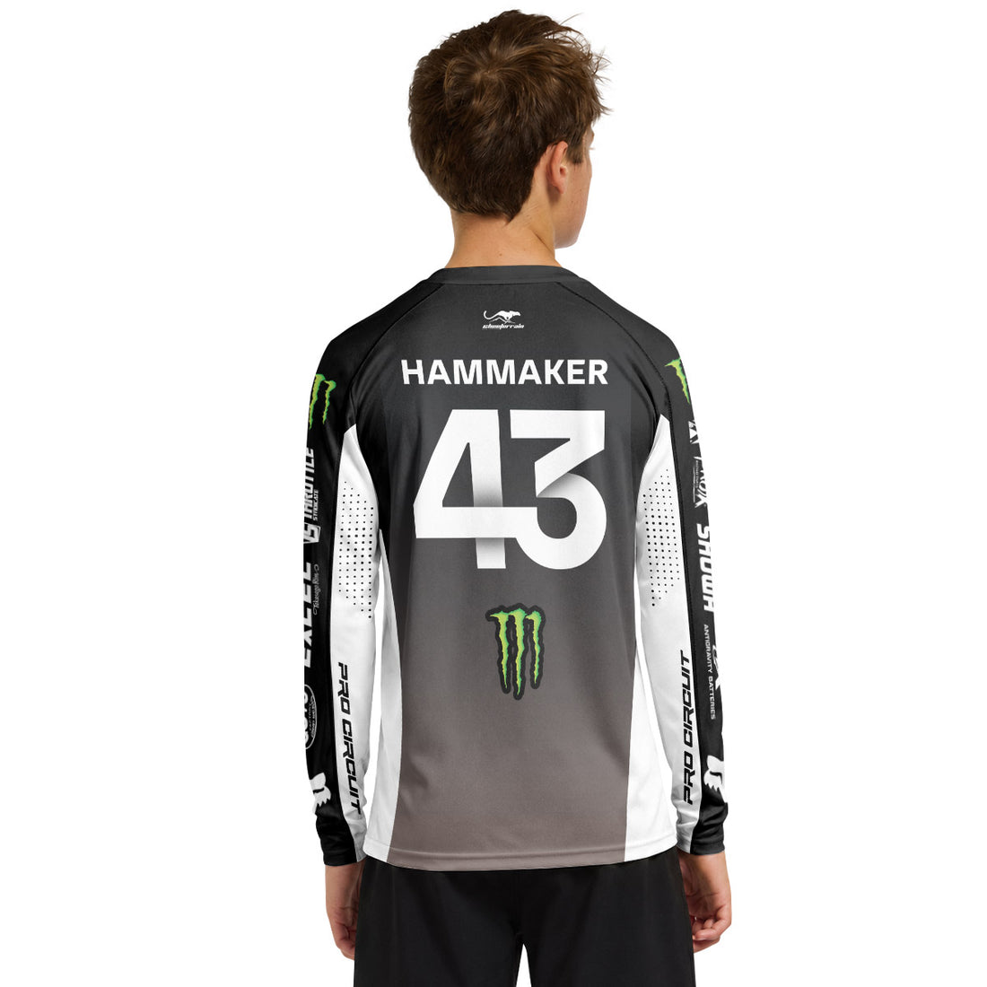Seth Hammaker 43 Monster Youth Long Sleeve Motocross Jersey