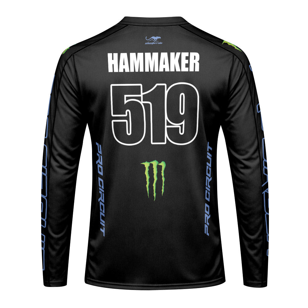Seth Hammaker 519 Monster Black Long Sleeve Motocross Jersey