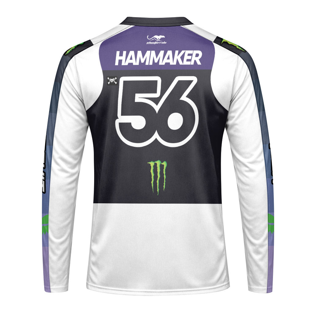 Seth Hammaker 56 Monster Black Long Sleeve Motocross Jersey