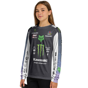 Seth Hammaker 56 Monster Black Youth Long Sleeve Motocross Jersey