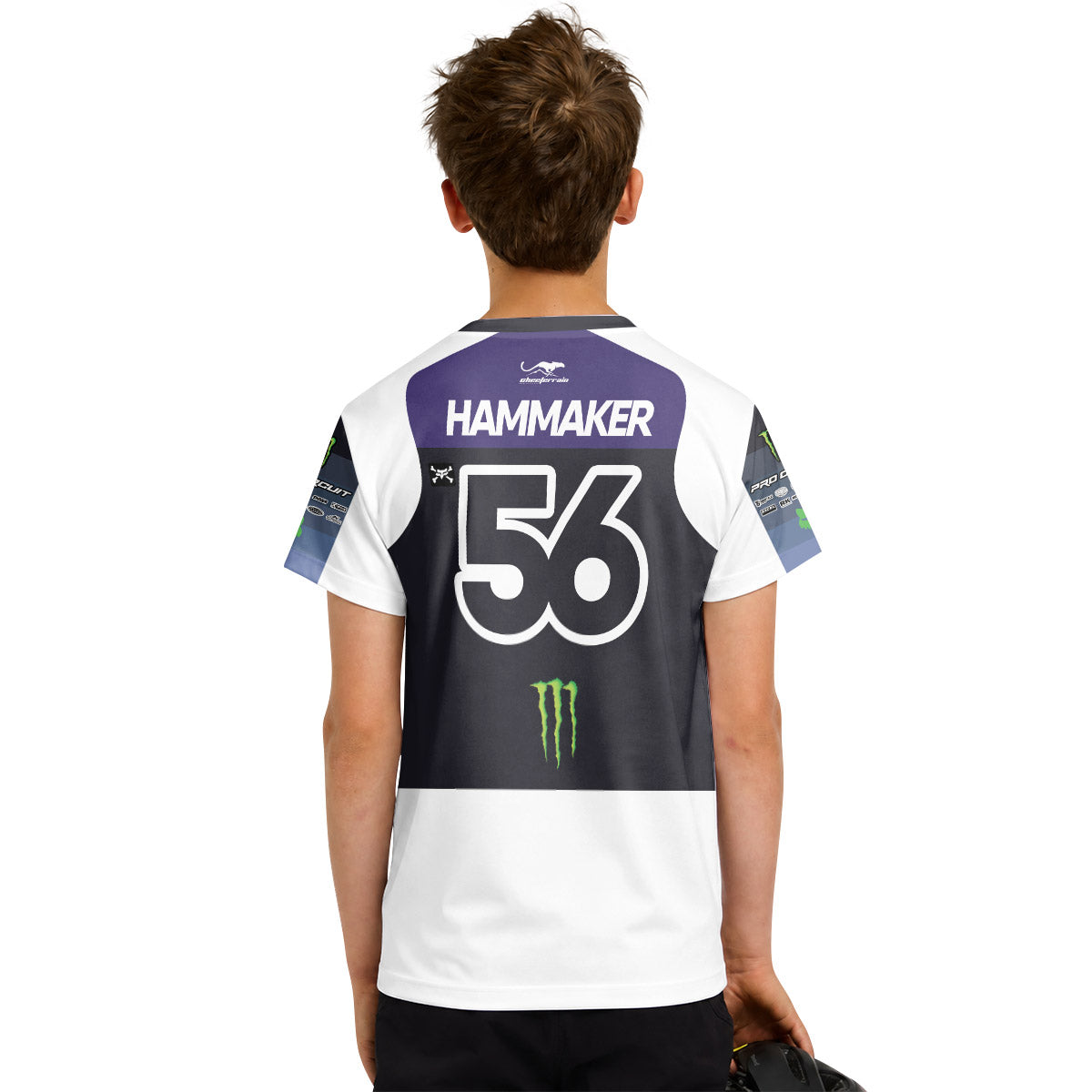 Seth Hammaker 56 Monster Black Youth Short Sleeve Motocross Jersey