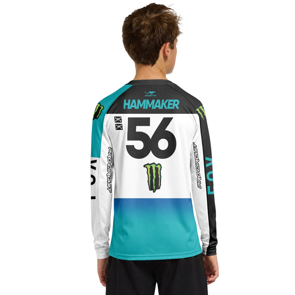 Seth Hammaker 56 Monster Color Racing Youth Long Sleeve Motocross Jersey