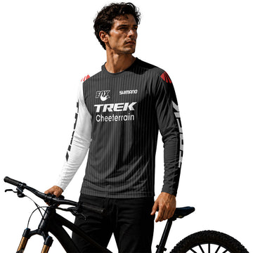 Trek Black White Long Sleeve Mountain Bike Jersey