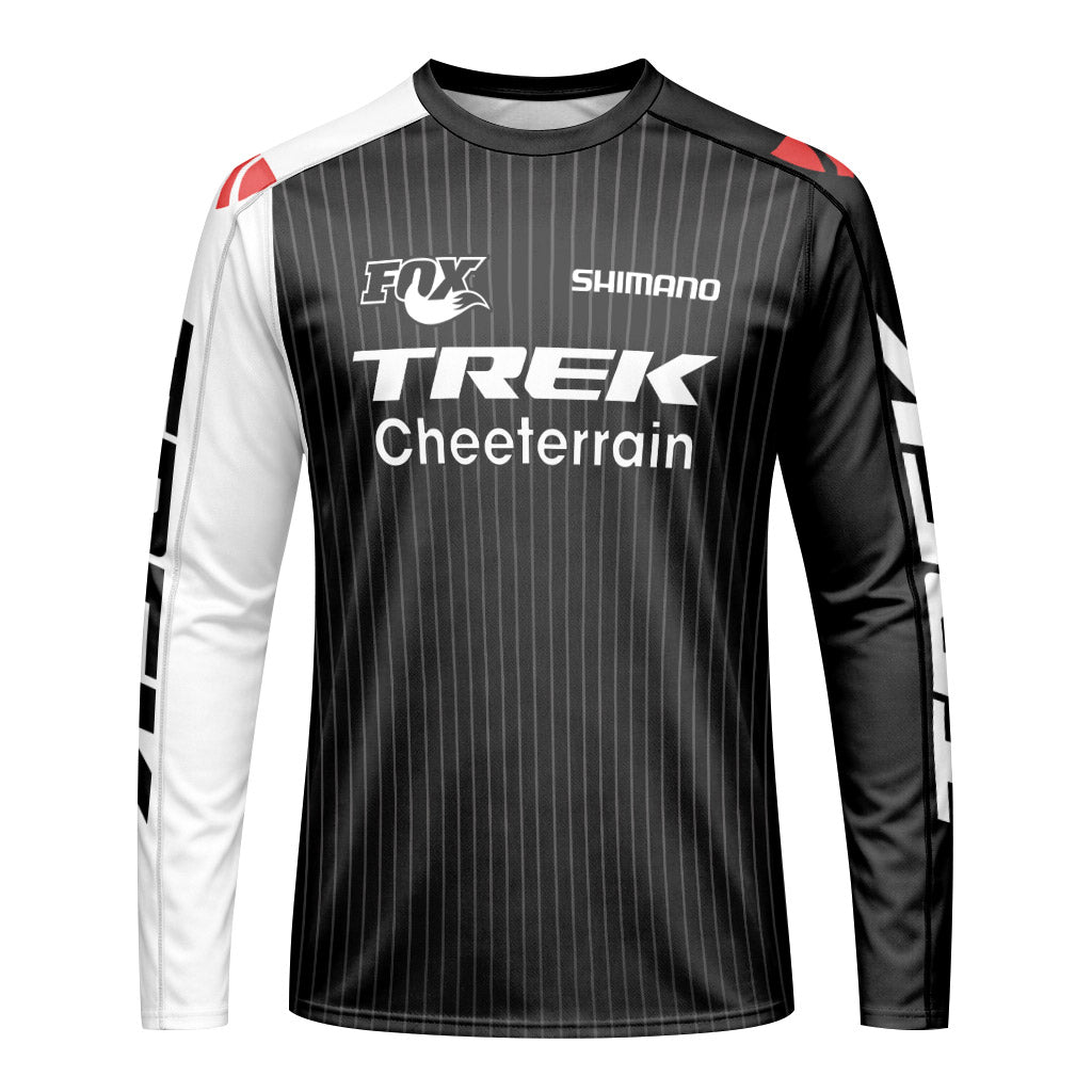 Trek Black White Long Sleeve Mountain Bike Jersey