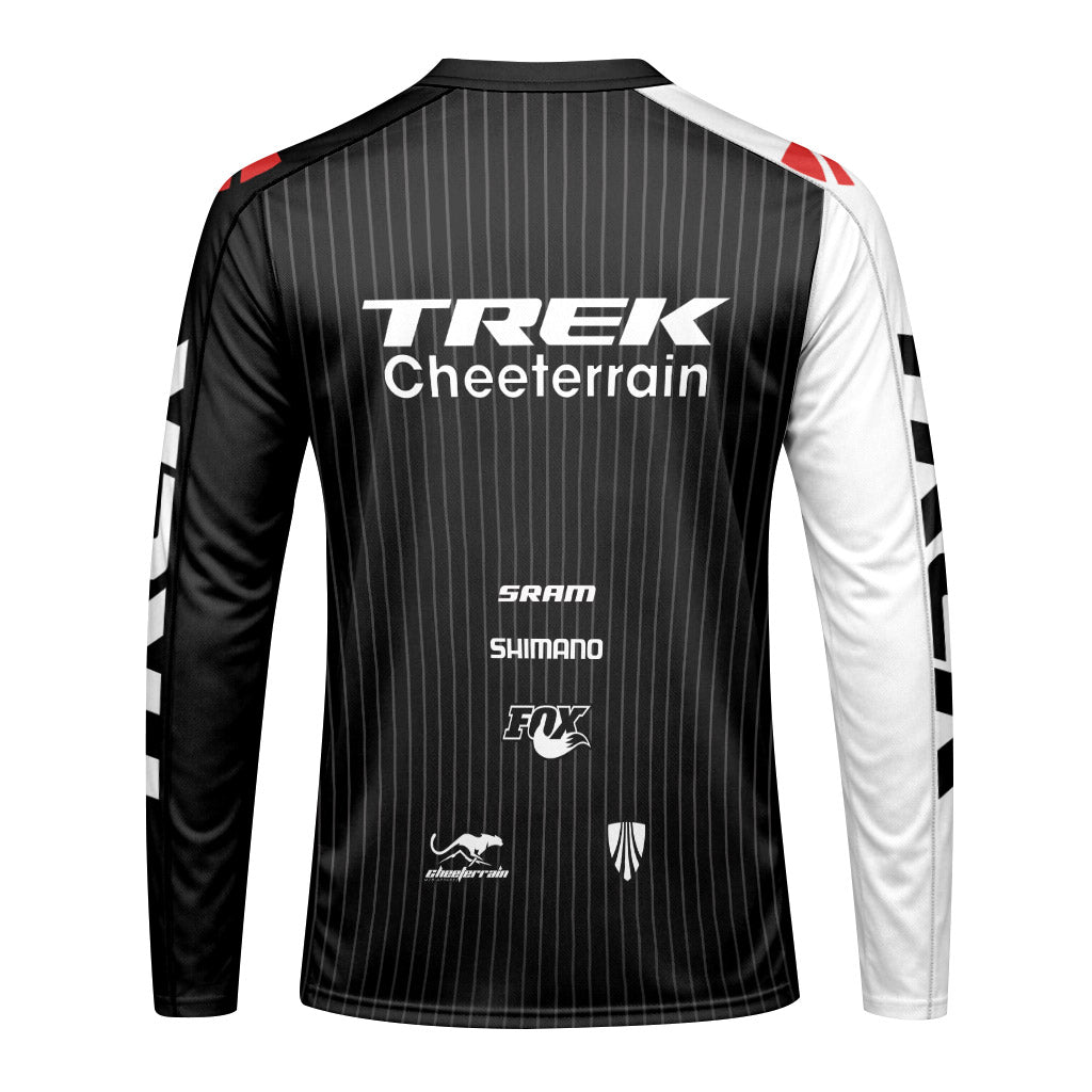 Trek Black White Long Sleeve Mountain Bike Jersey