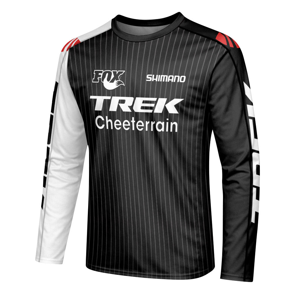 Trek Black White Long Sleeve Mountain Bike Jersey