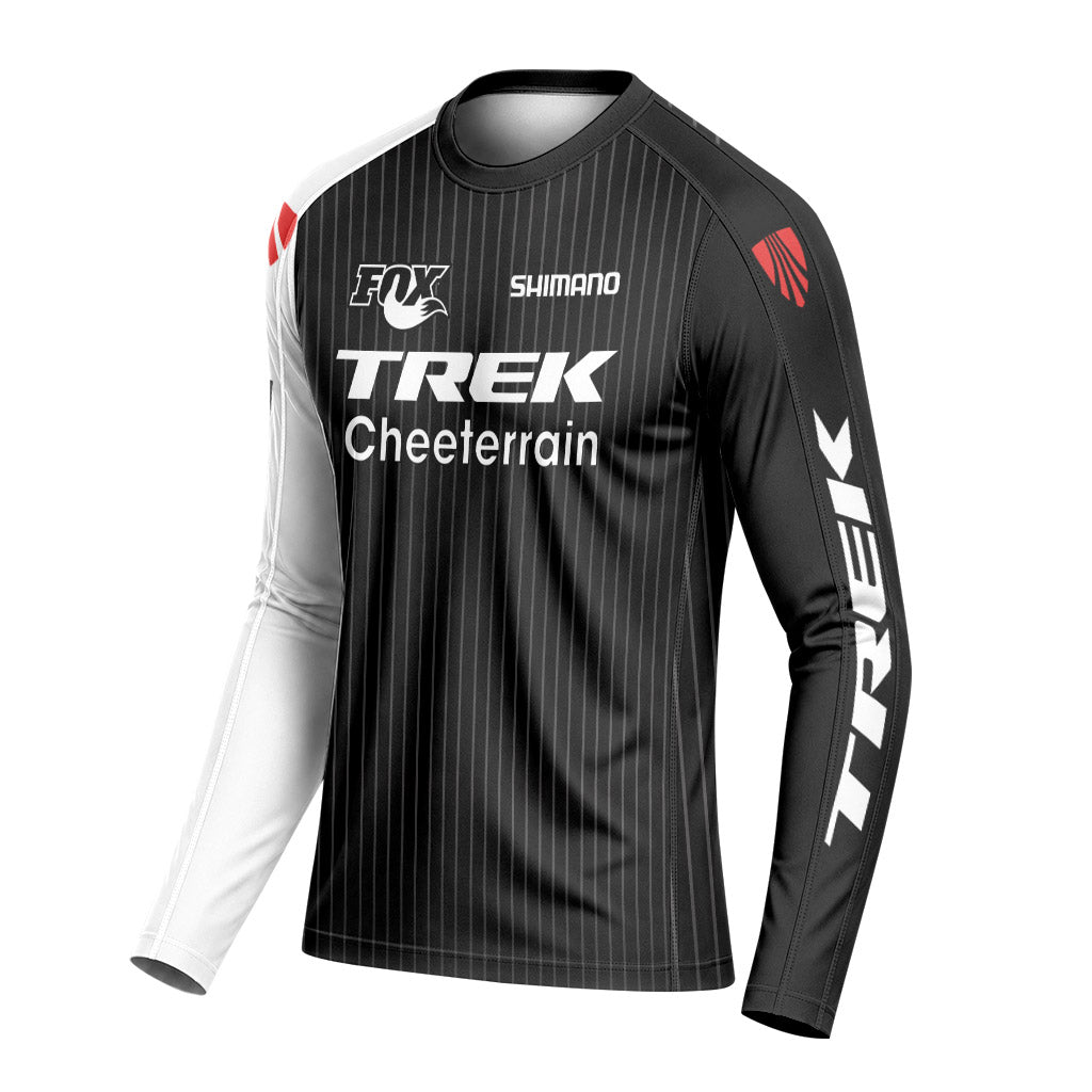 Trek Black White Long Sleeve Mountain Bike Jersey