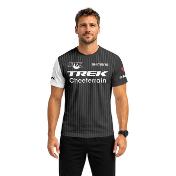 Trek Black White Short Sleeve Mountain Bike Jersey
