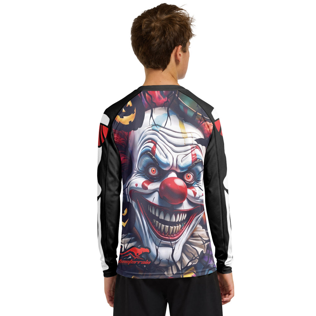 Trek Halloween Evil Clown Youth Long Sleeve Mountain Bike Jersey
