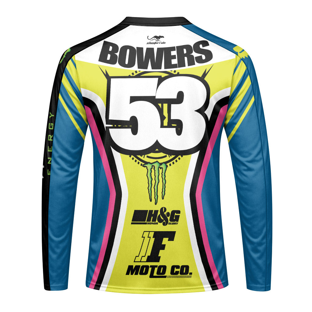 Tyler Bowers 53 Monster Colorful Long Sleeve Motocross Jersey