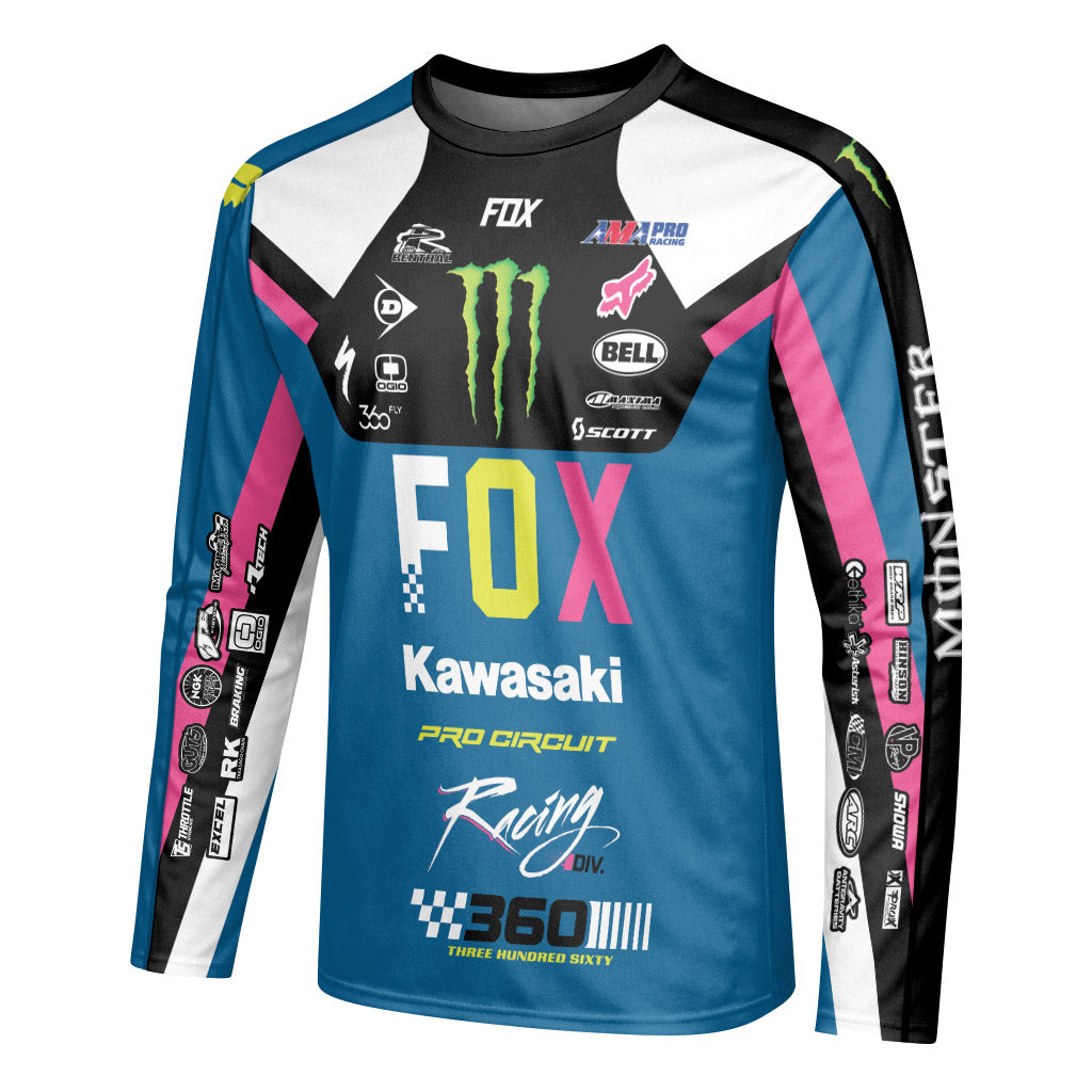 Tyler Bowers 53 Monster Colorful Long Sleeve Motocross Jersey