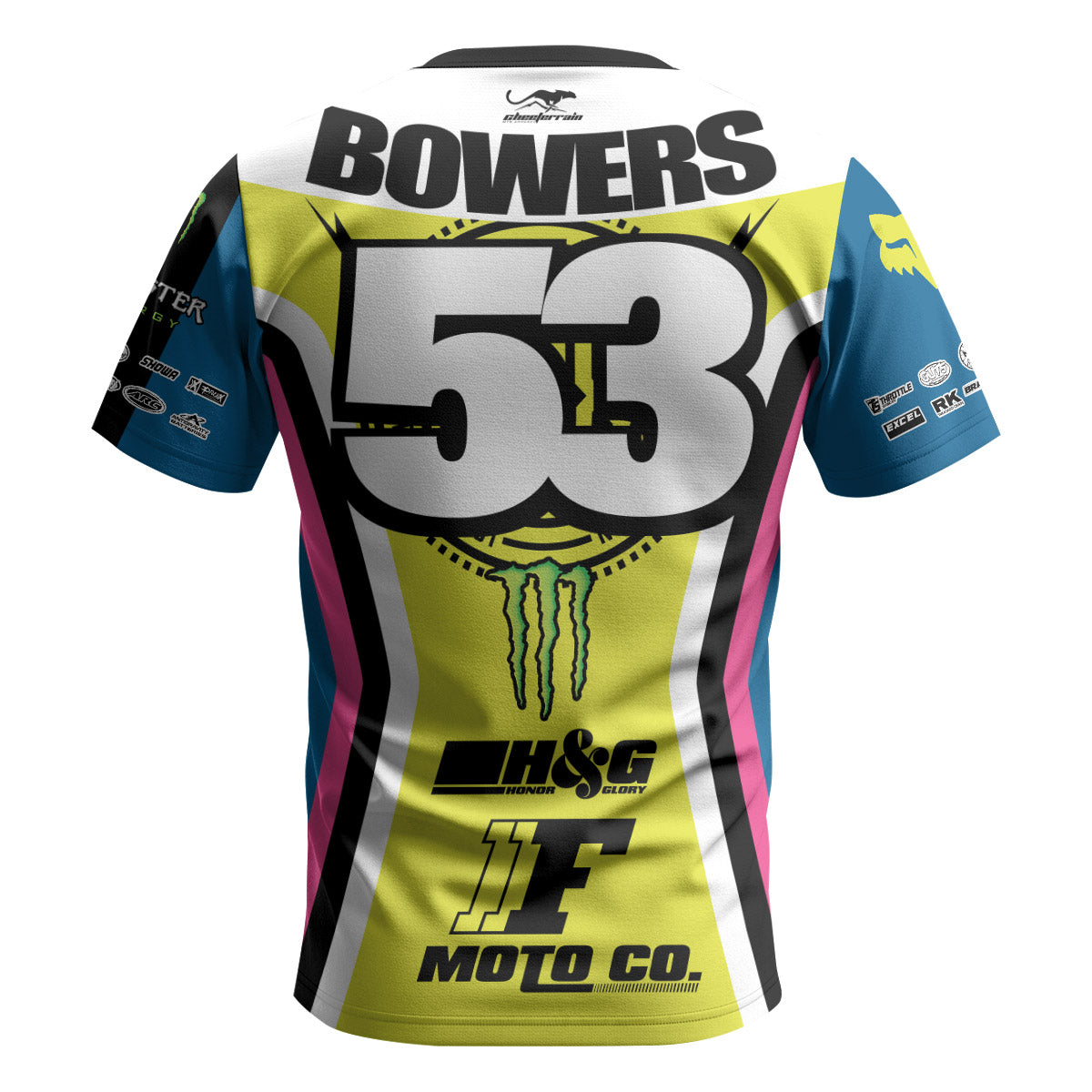 Tyler Bowers 53 Monster Colorful Short Sleeve Motocross Jersey