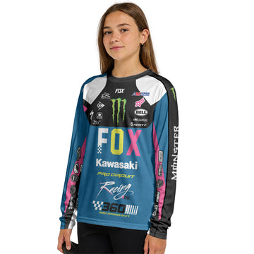 Tyler Bowers 53 Monster Colorful Youth Long Sleeve Motocross Jersey