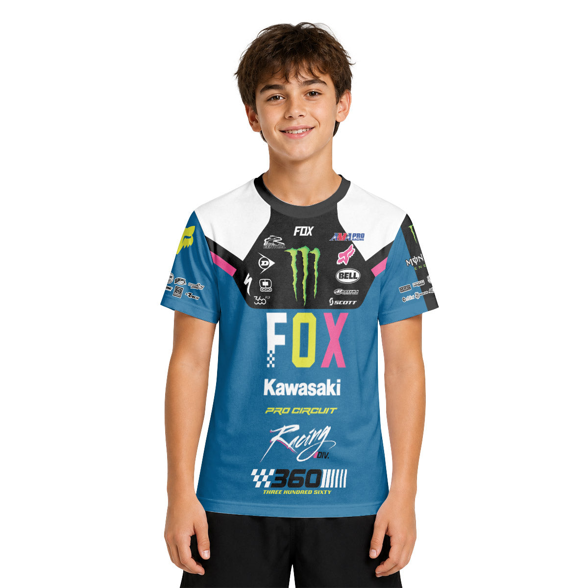 Tyler Bowers 53 Monster Colorful Youth Short Sleeve Motocross Jersey