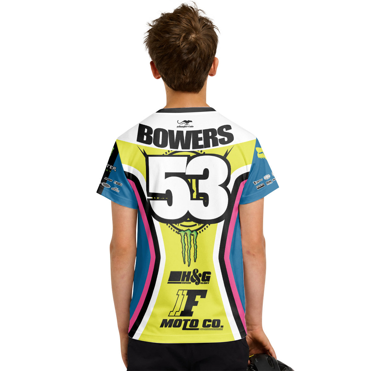 Tyler Bowers 53 Monster Colorful Youth Short Sleeve Motocross Jersey