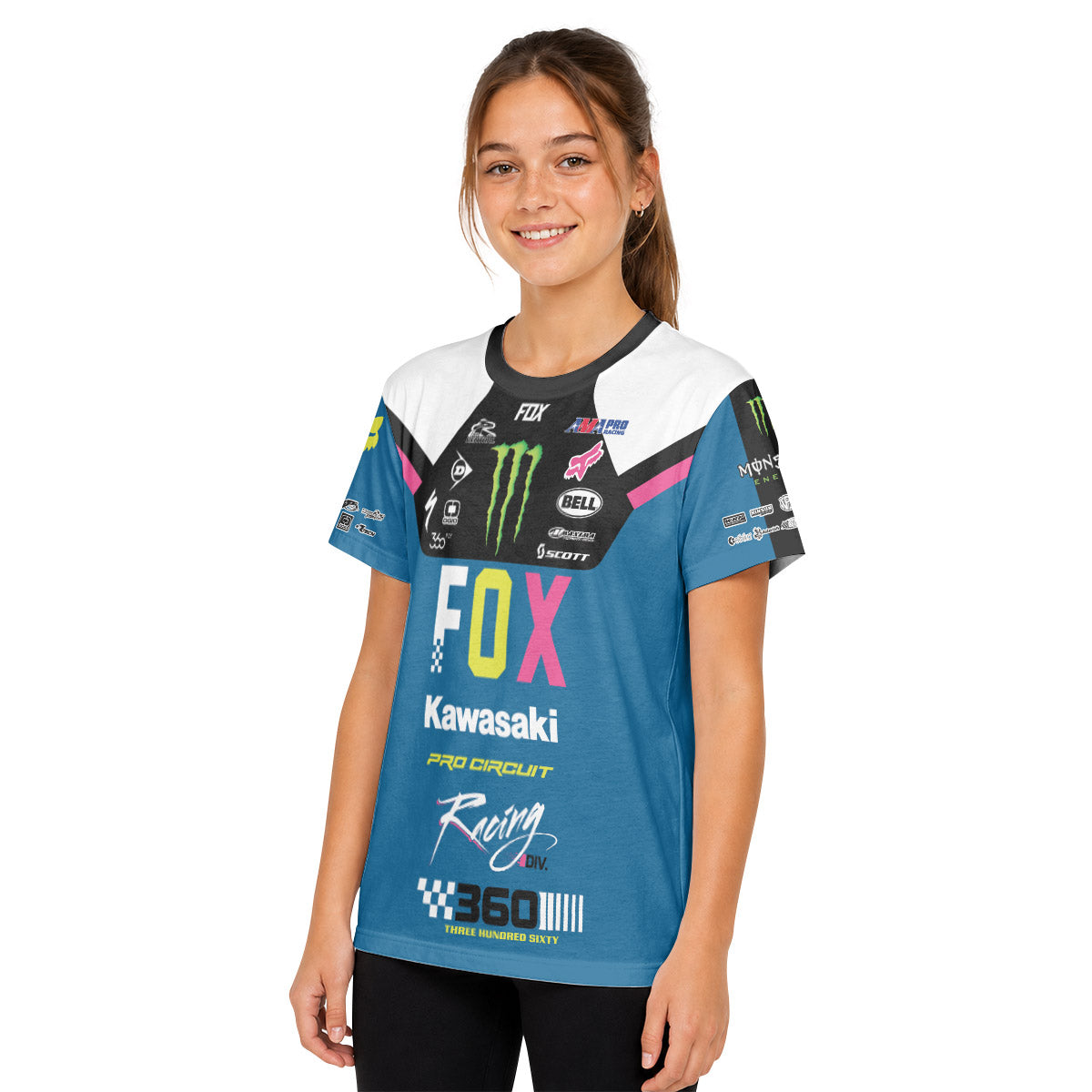 Tyler Bowers 53 Monster Colorful Youth Short Sleeve Motocross Jersey
