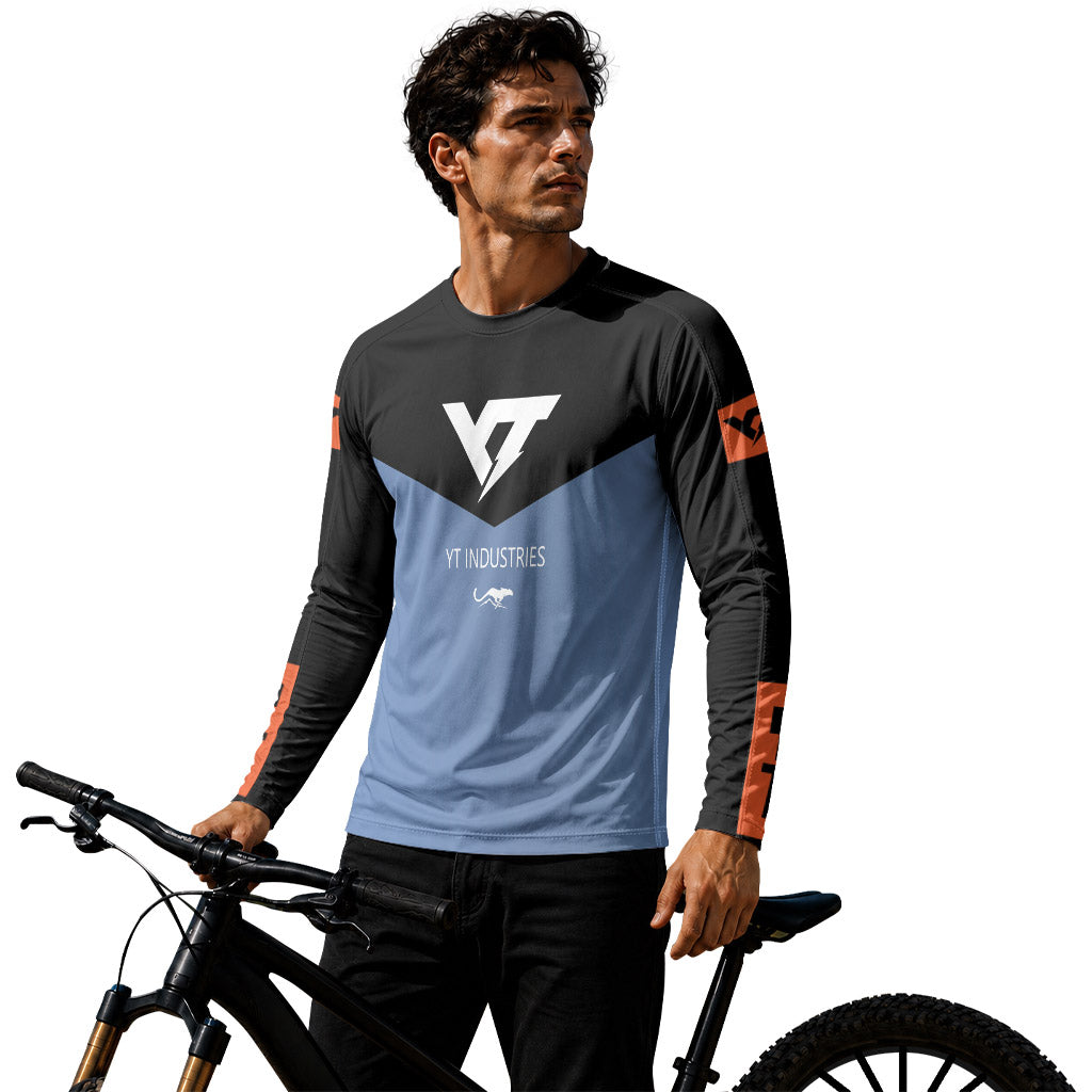 YT Industries Black Blue Long Sleeve Mountain Bike Jersey