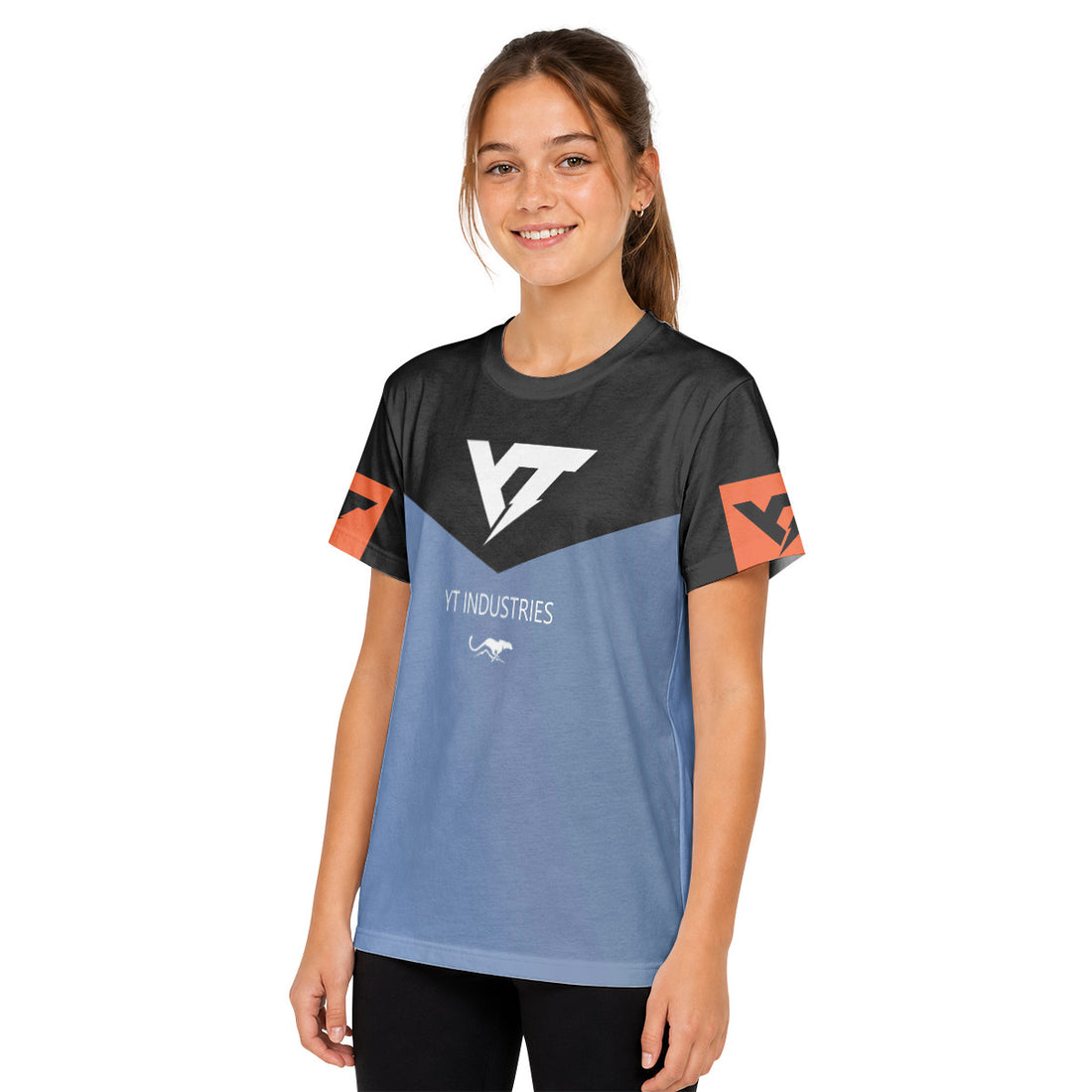 YT Industries Black Blue Youth Short Sleeve Mountain Bike Jersey