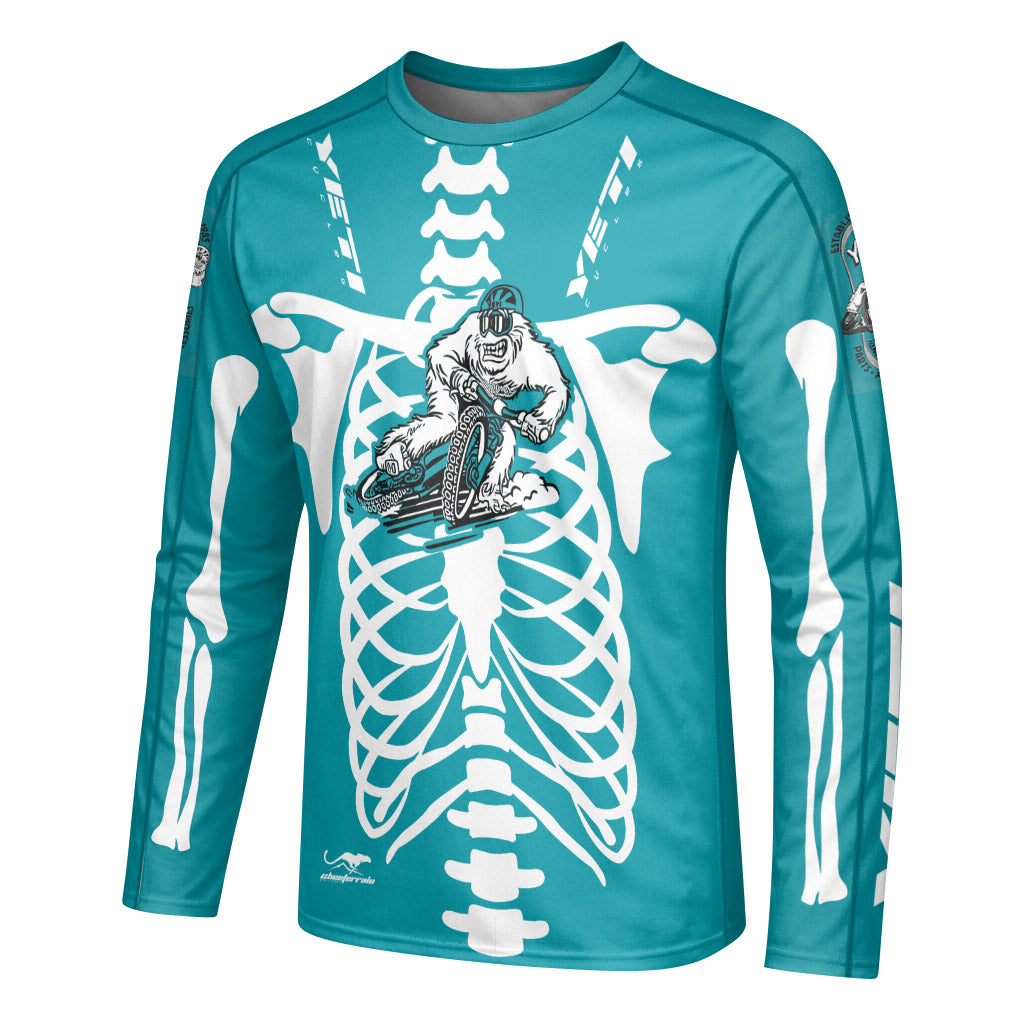 Yeti Skeleton Long Sleeve Mountain Bike Jersey