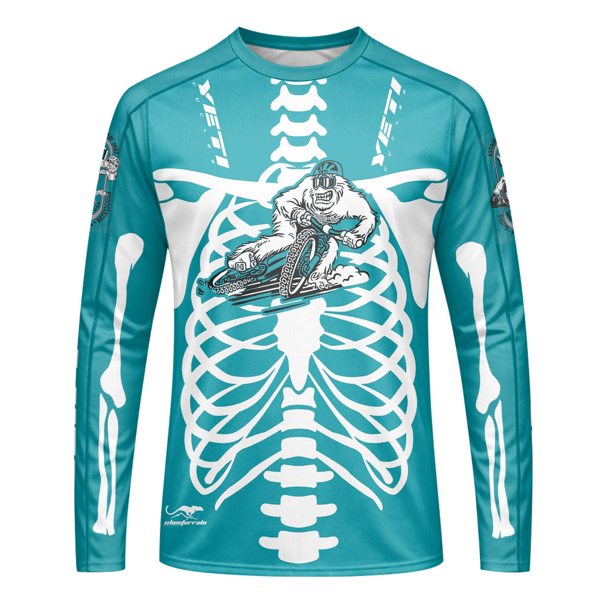Yeti Skeleton Youth Long Sleeve Mountain Bike Jersey