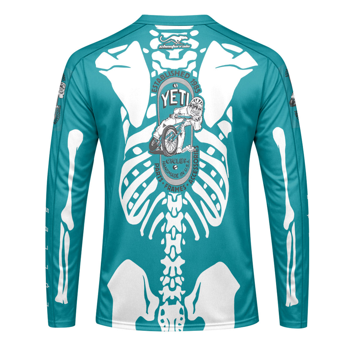 Yeti Skeleton Youth Long Sleeve Mountain Bike Jersey
