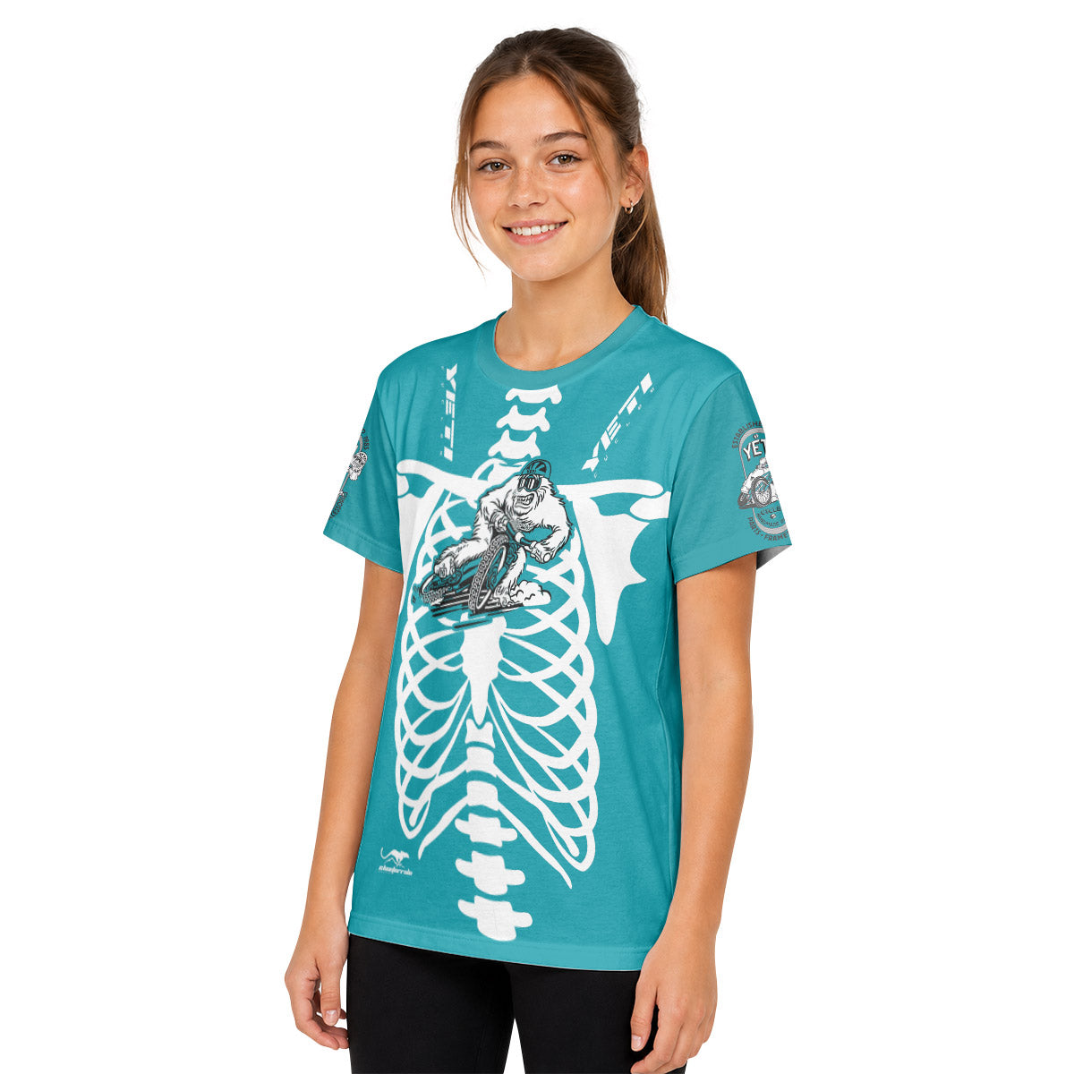 Yeti Skeleton Youth Short Sleeve Mountain Bike Jersey