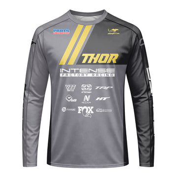 Aaron Gwin Intense Gold Gray Long Sleeve Mountain Bike Jersey