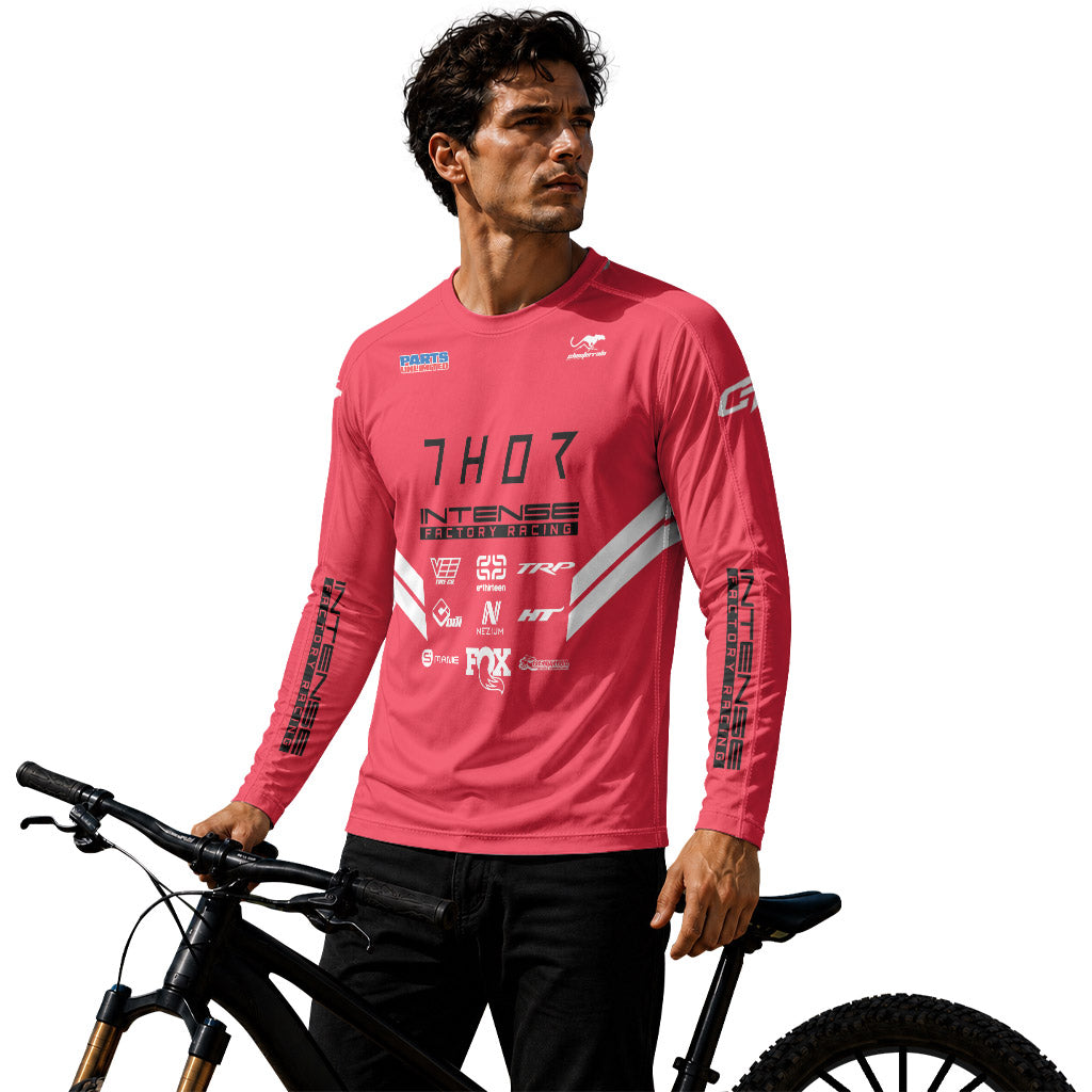 Aaron Gwin Intense Pink Long Sleeve Mountain Bike Jersey