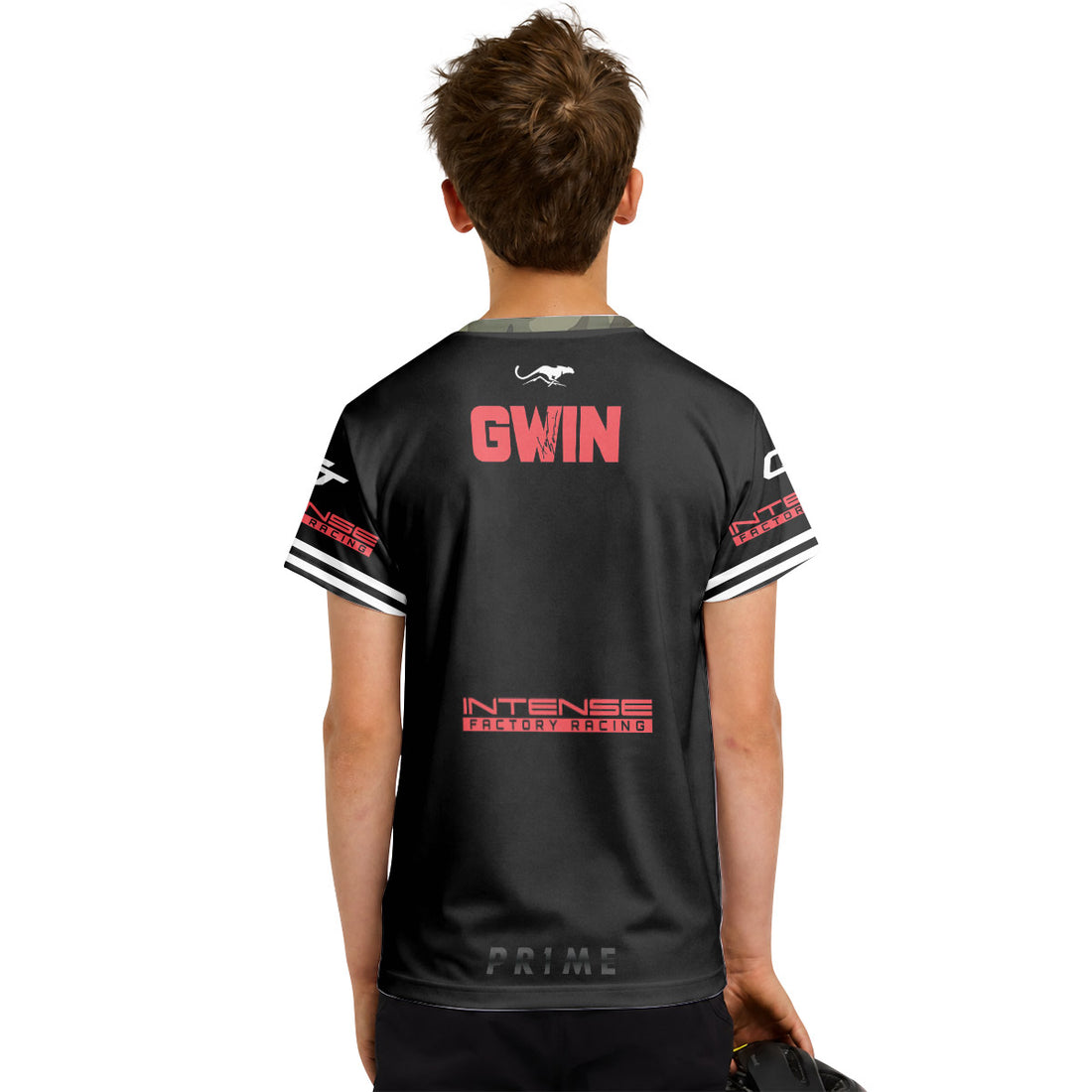 Aaron Gwin Intense Black Red Youth Short Sleeve Mountain Bike Jersey