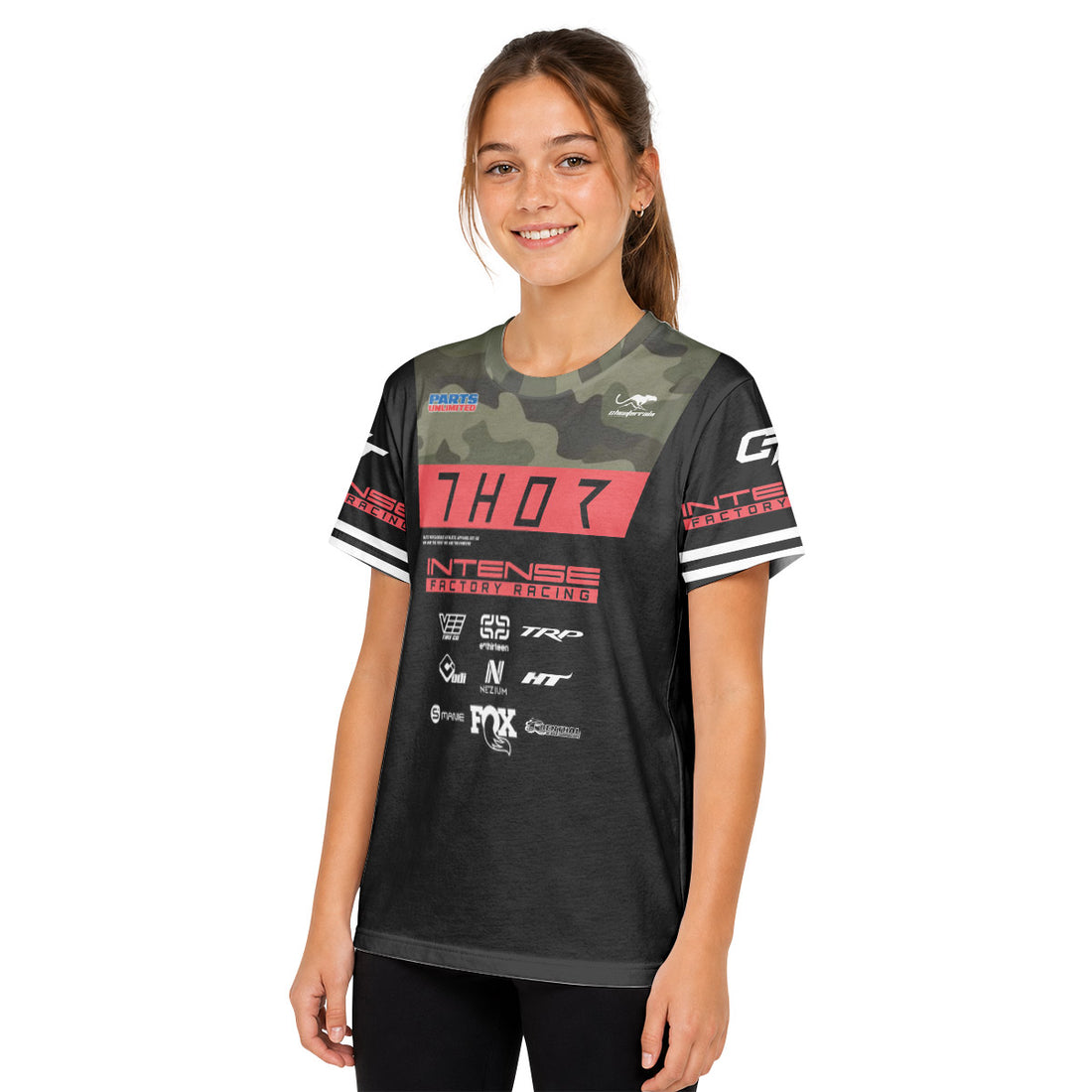 Aaron Gwin Intense Black Red Youth Short Sleeve Mountain Bike Jersey