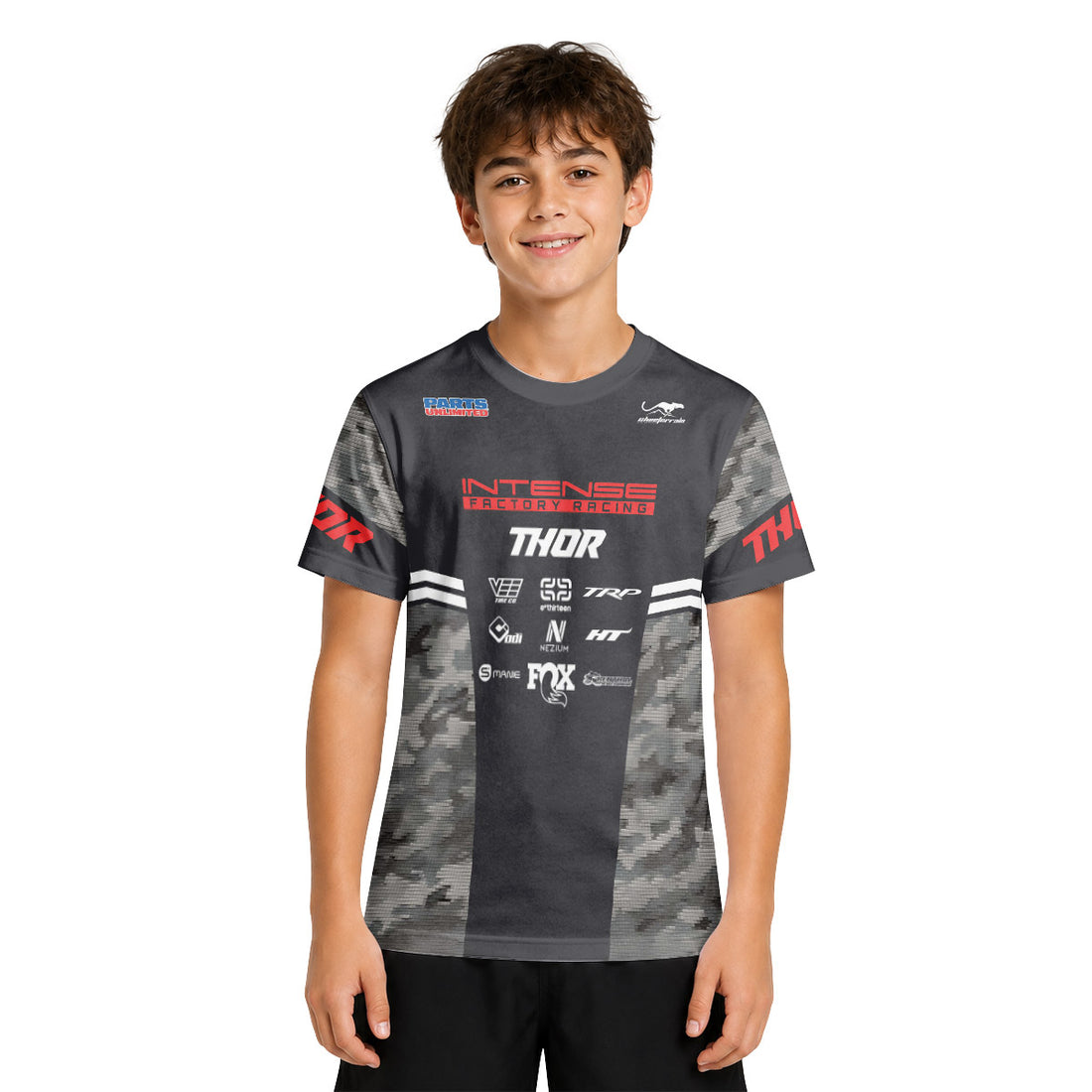 Aaron Gwin Intense Gray Soldier Youth Short Sleeve Mountain Bike Jersey