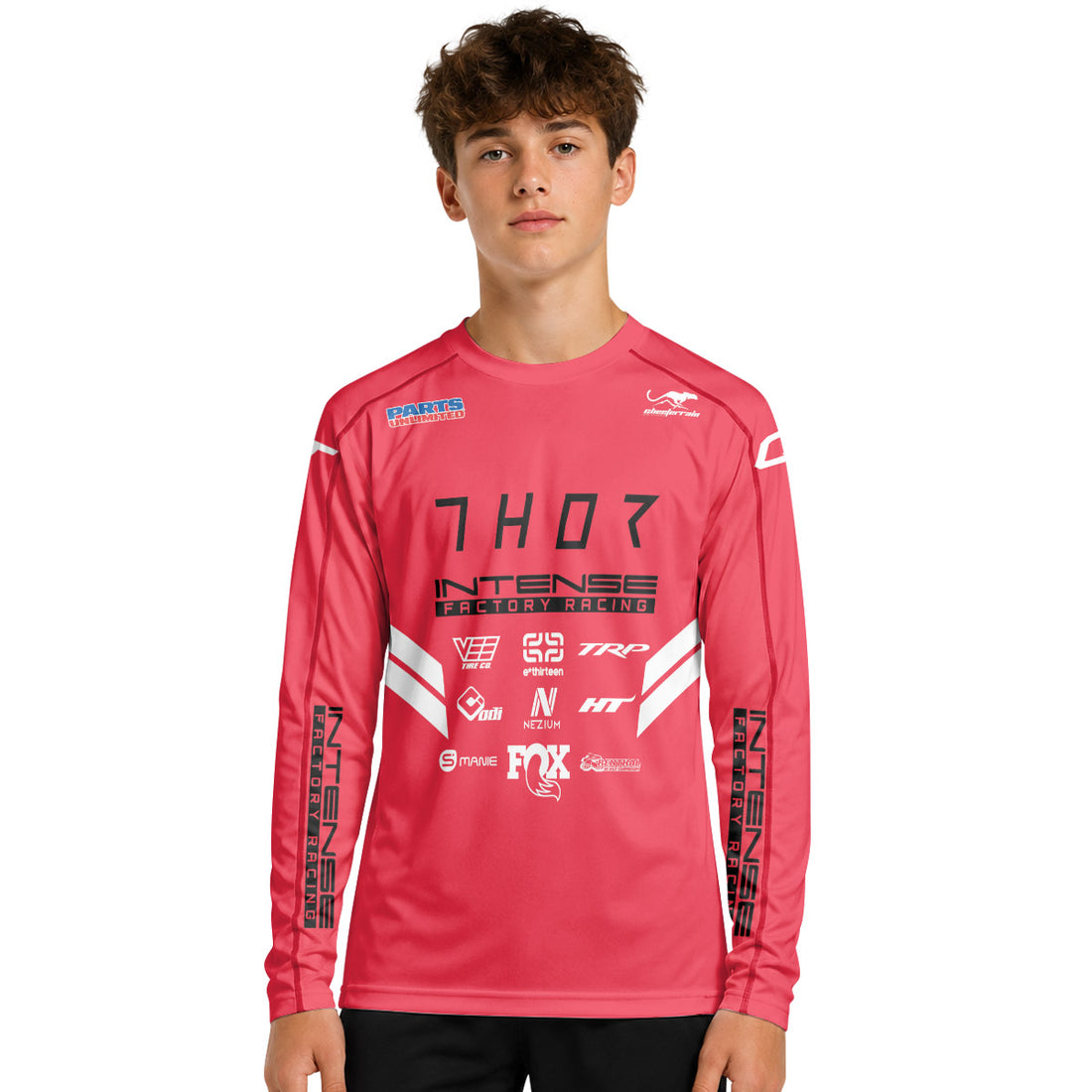 Aaron Gwin Intense Pink Youth Long Sleeve Mountain Bike Jersey