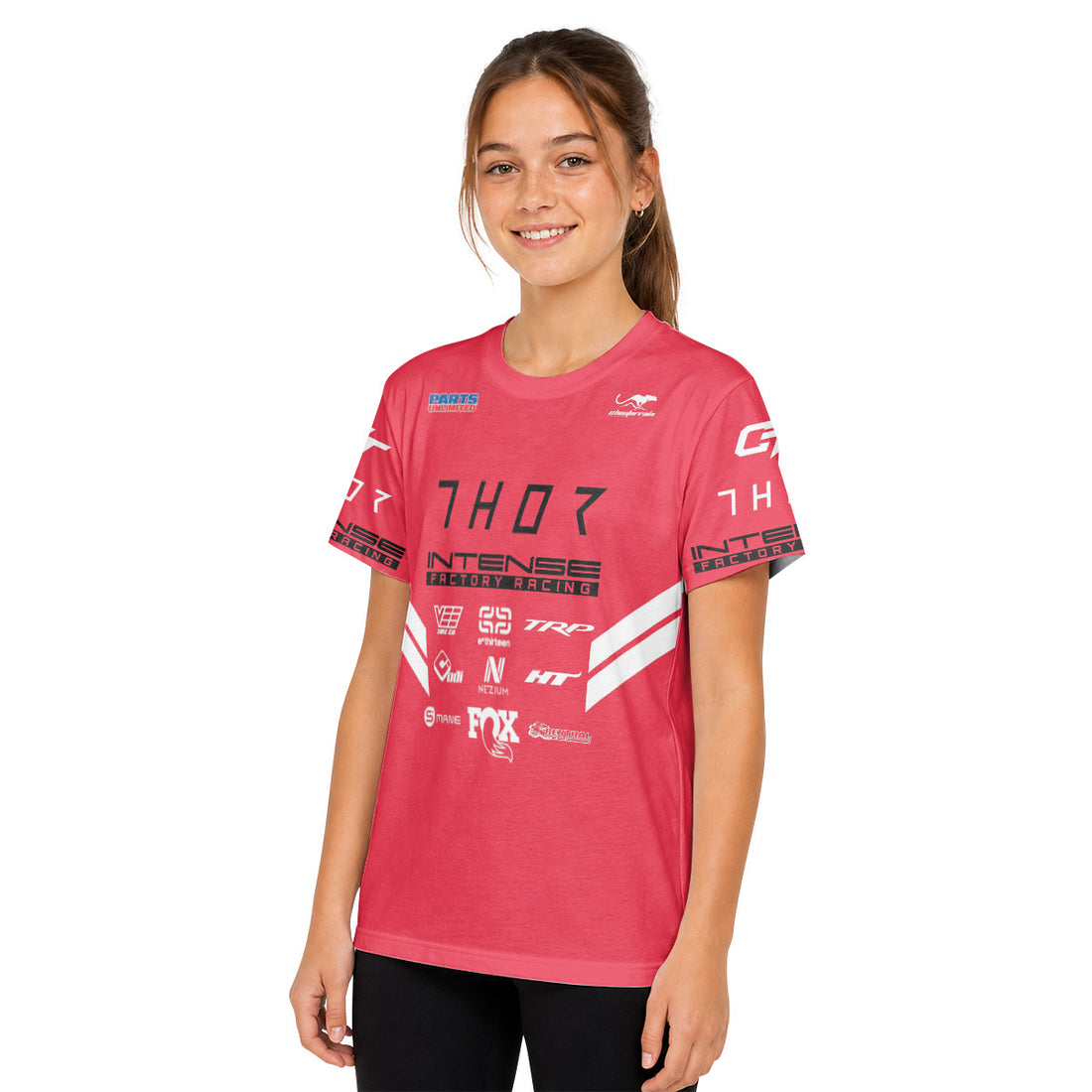 Aaron Gwin Intense Pink Youth Short Sleeve Mountain Bike Jersey