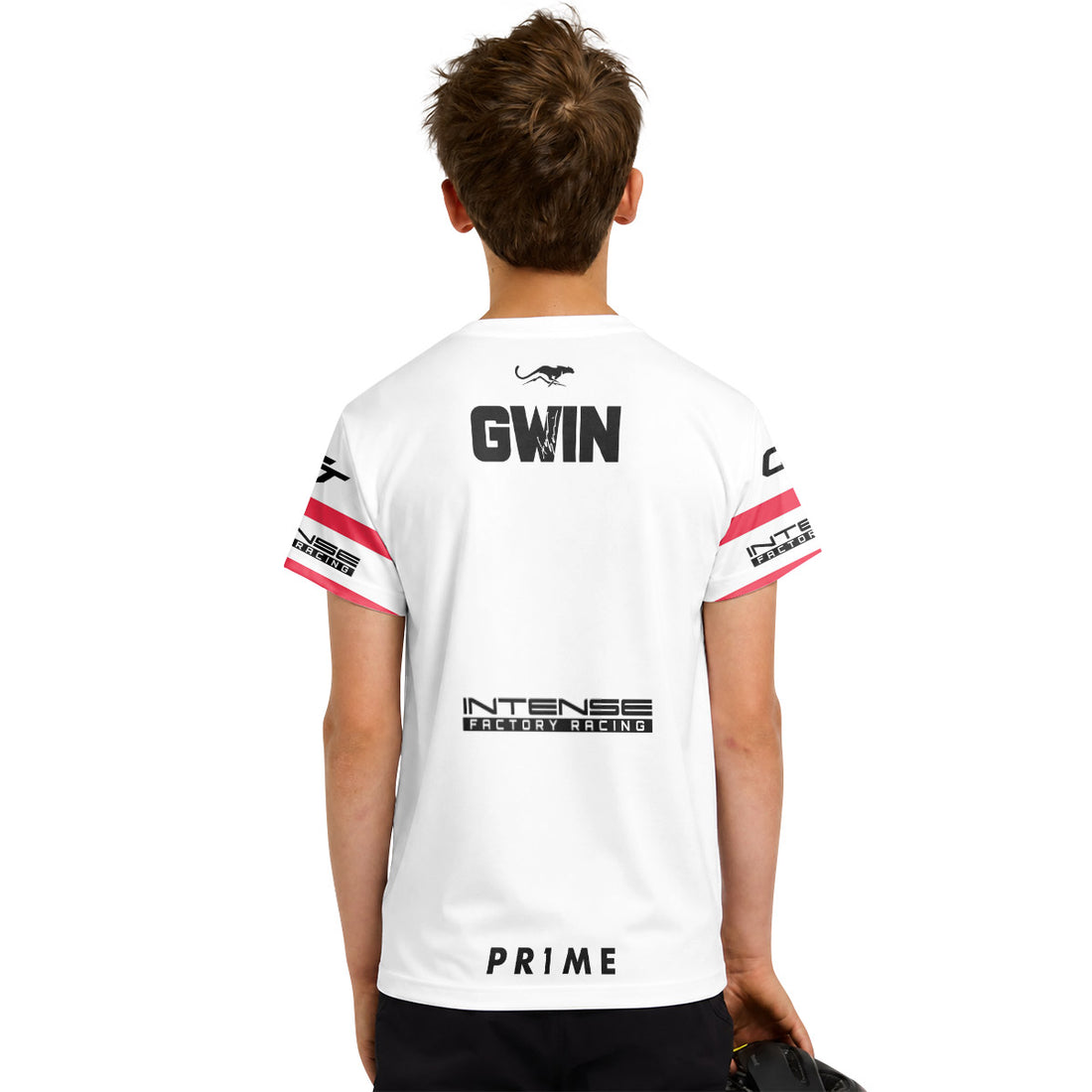 Aaron Gwin Intense White Grey Camo Youth Short Sleeve Mountain Bike Jersey