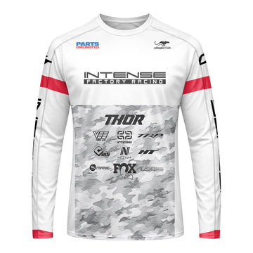 Aaron Gwin White Grey Camo Long Sleeve Mountain Bike Jersey