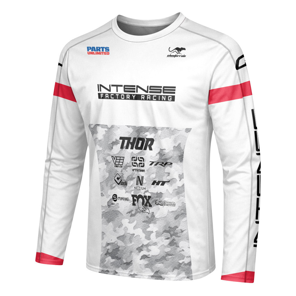 Aaron Gwin White Grey Camo Long Sleeve Mountain Bike Jersey