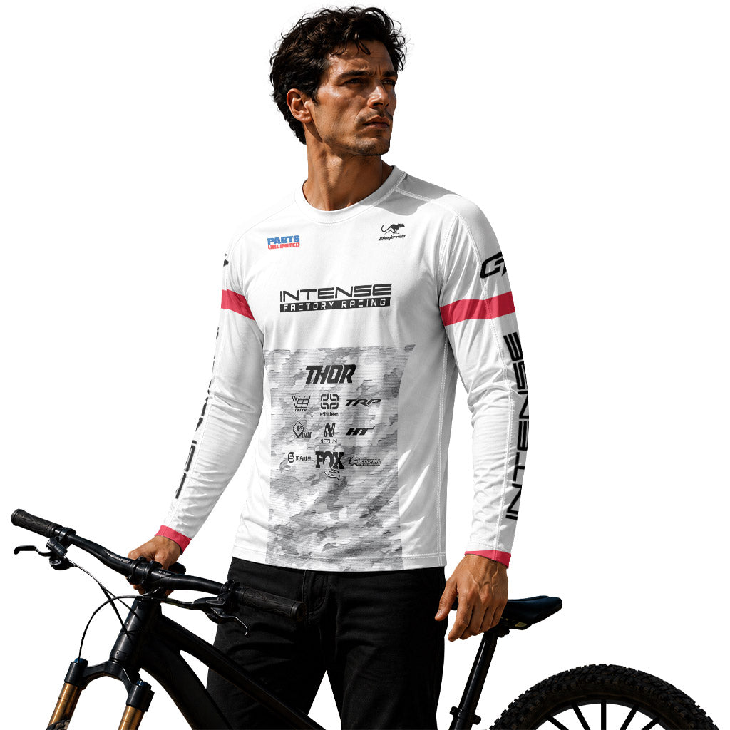 Aaron Gwin White Grey Camo Long Sleeve Mountain Bike Jersey
