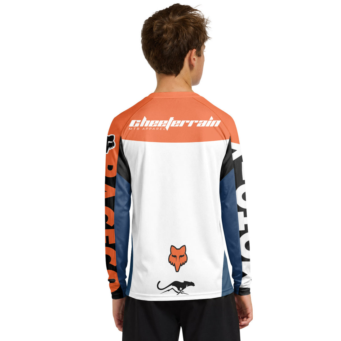 Fox Blue Raceco Youth Long Sleeve Mountain Bike Jersey