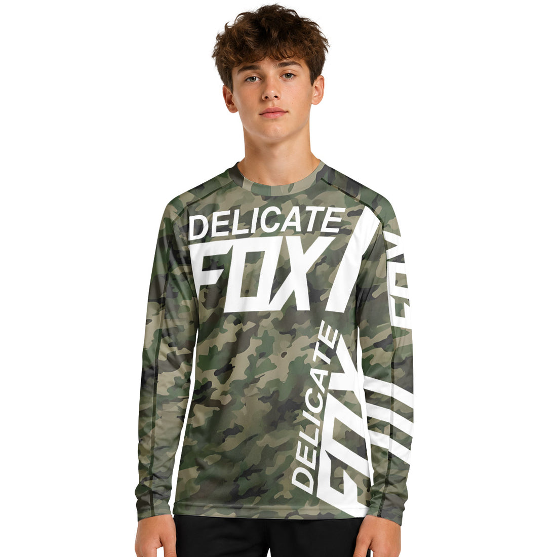 Fox Delicate Camo Youth Long Sleeve Mountain Bike Jersey