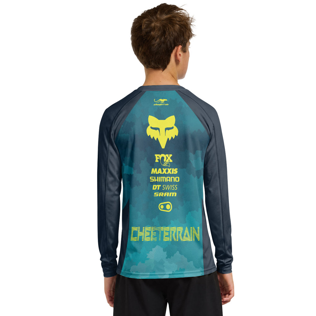 Fox Racing Black Teal Youth Long Sleeve Mountain Bike Jersey