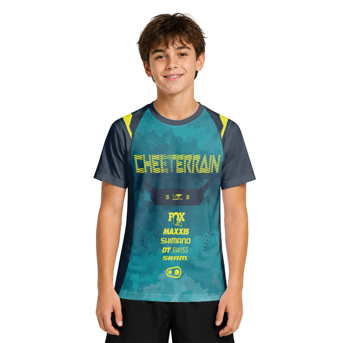 Fox Racing Black Teal Youth Short Sleeve Mountain Bike Jersey