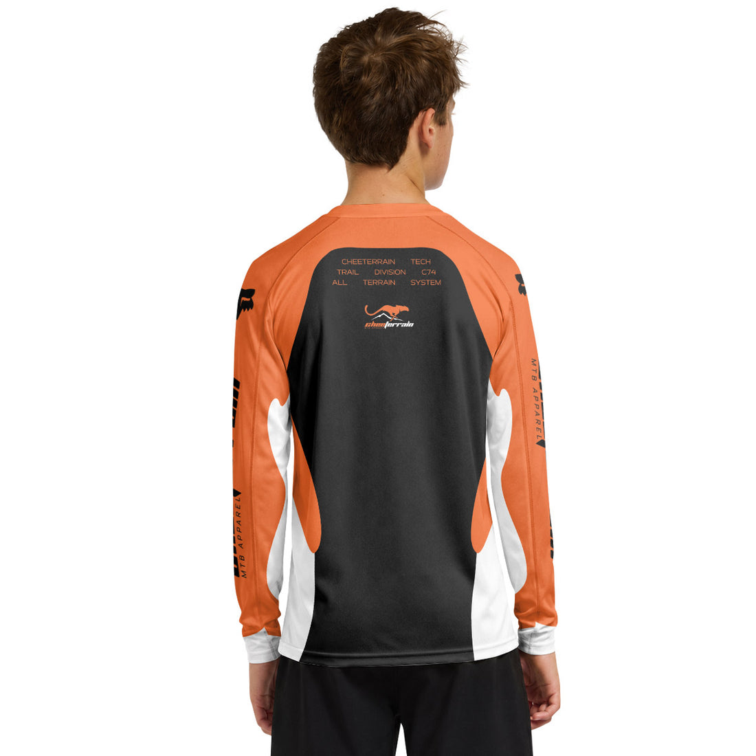 Fox Racing Orange Black Youth Long Sleeve Mountain Bike Jersey