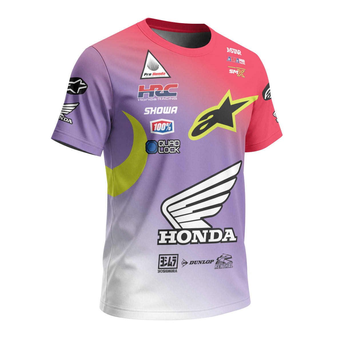 Honda Jett Lawrence 18 Purple Red Short Sleeve Motocross Jersey