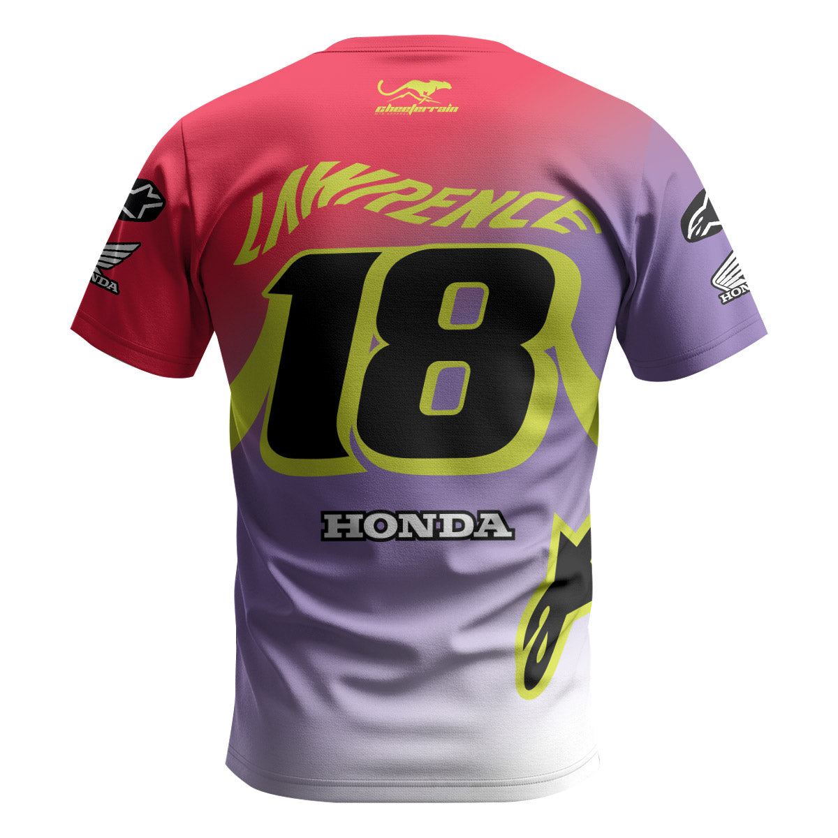 Honda Jett Lawrence 18 Purple Red Short Sleeve Motocross Jersey