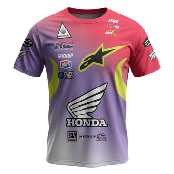 Honda Jett Lawrence 18 Purple Red Short Sleeve Motocross Jersey