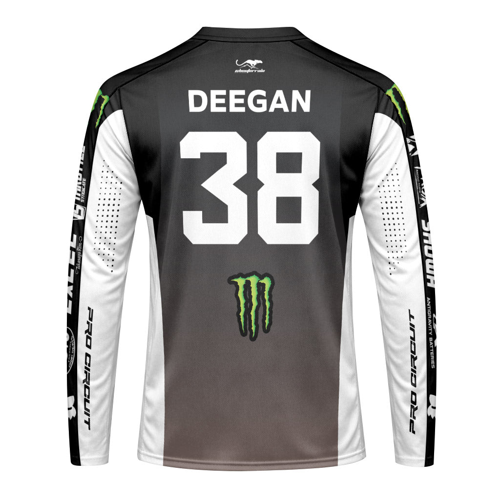 Monster Deegan 38 Black White Long Sleeve Motocross Jersey