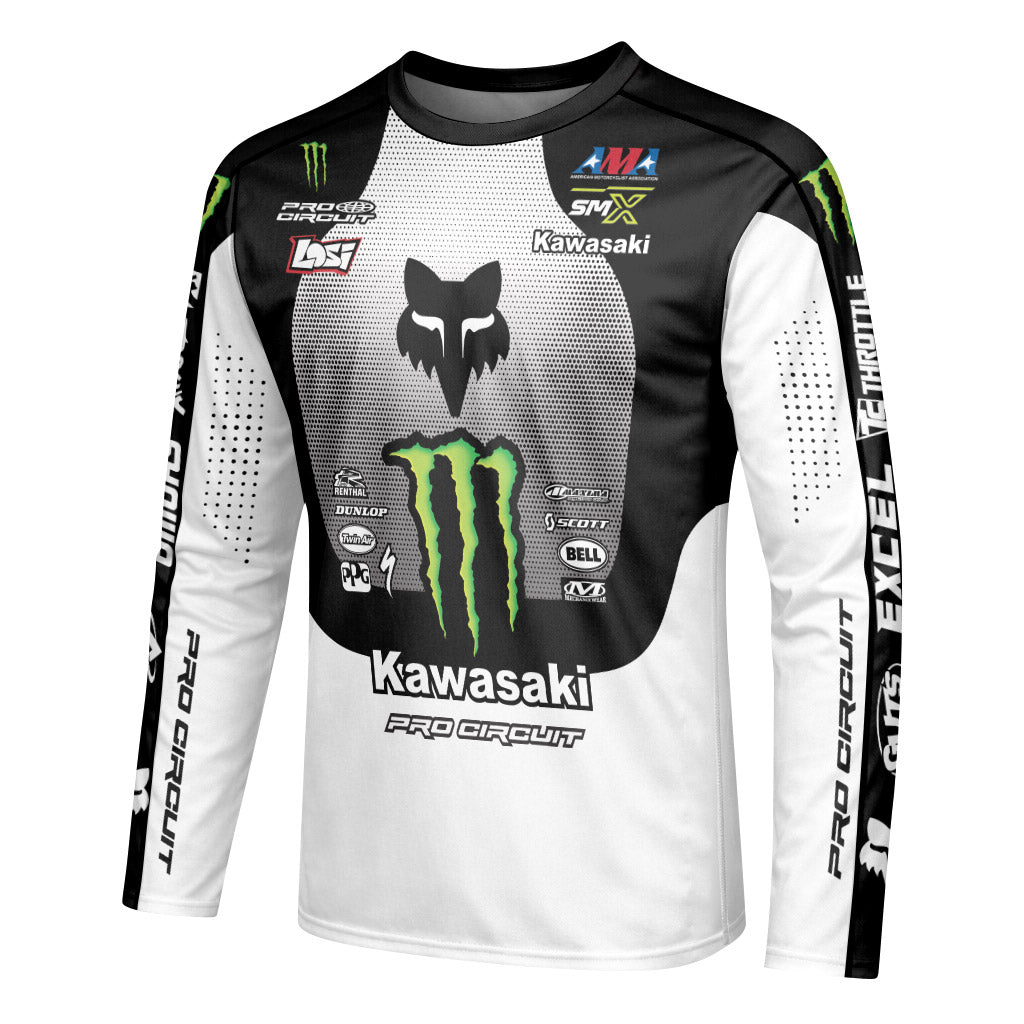Monster Deegan 38 Black White Long Sleeve Motocross Jersey