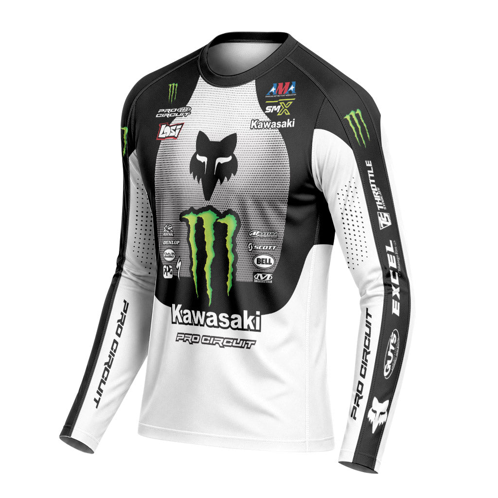 Monster Deegan 38 Black White Long Sleeve Motocross Jersey