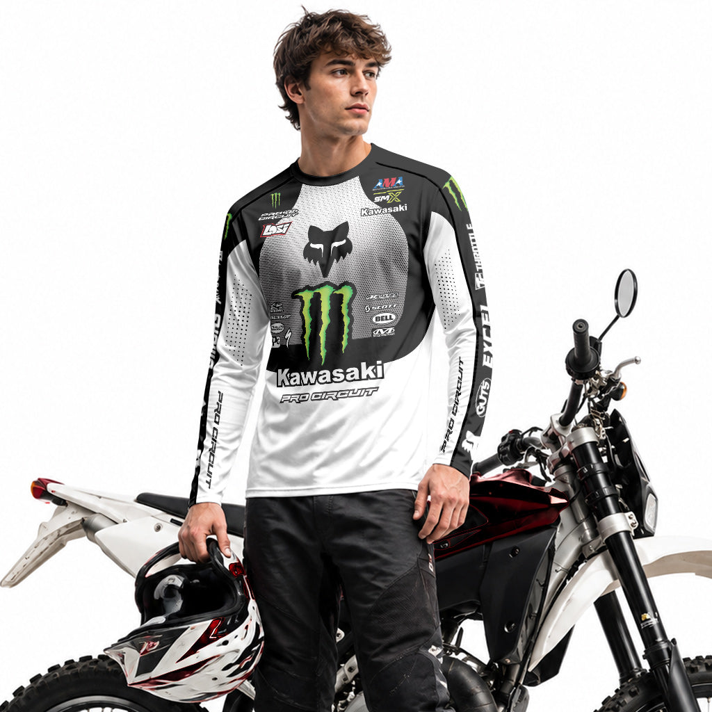 Monster Deegan 38 Black White Long Sleeve Motocross Jersey